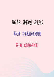 九年级政治全册 第四单元 满怀希望 迎接明天 第九课 实现我们的共同理想 第一框 我们的共同理想习题