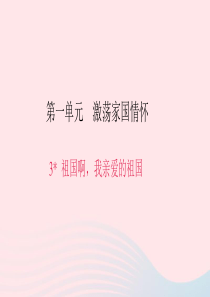 九年级语文下册 第一单元 3 祖国啊，我亲爱的祖国习题课件 （新版）新人教版