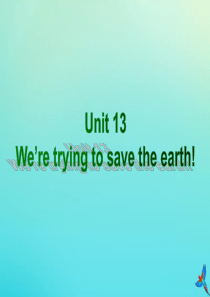 九年级英语全册 Unit 13 We’re trying to save the earth Sec