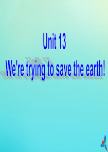 九年级英语全册 Unit 13 We’re trying to save the earth Sec