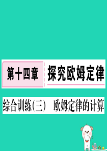 九年级物理上册 综合训练（三）欧姆定律的计算习题课件 （新版）粤教沪版