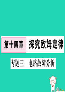 九年级物理上册 专题三 电路故障分析习题课件 （新版）粤教沪版