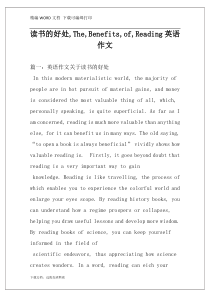 读书的好处,The,Benefits,of,Reading英语作文