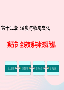 九年级物理全册 第十二章 第五节 全球变暖与水资源危机课件 （新版）沪科版