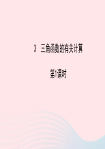 九年级数学下册 第一章直角三角形的边角关系 3 三角函数的有关计算第1课时习题课件 北师大版