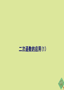 九年级数学下册 第三十章 二次函数 30.4《二次函数的应用（1）》课件 （新版）冀教版