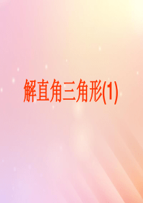 九年级数学下册 第28章 锐角三角函数 28.2 解直角三角形课件1