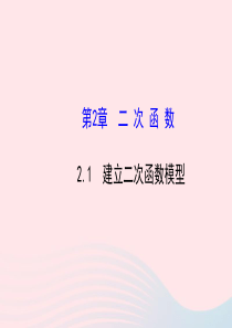 九年级数学下册 第2章二次函数 2.1 建立二次函数模型课件 湘教版