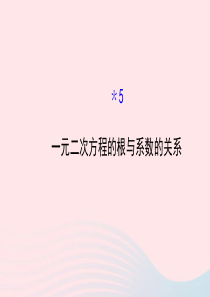 九年级数学上册 第二章 一元二次方程 5一元二次方程的根与系数的关系习题课件 （新版）北师大版