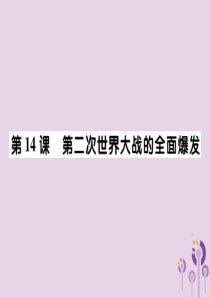 九年级历史下册 世界现代史 第三单元 经济危机下的资本主义国家与第二次世界大战 第14课 第二次世界