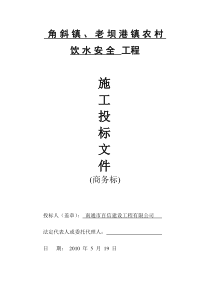 角斜镇、老坝港镇农村饮水安全工程投标 (商务标)