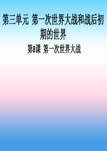 九年级历史下册 第三单元 第一次世界大战和战后初期的世界 第8课 第一次世界大战导学课件 新人教版