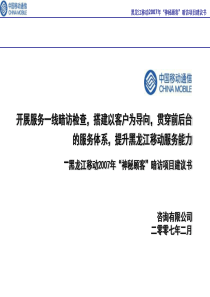 黑龙江移动神秘顾客暗访项目建议书最终版本V002