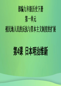 九年级历史下册 第1单元 殖民地人民的反抗与资本主义制度的扩展 第4课 日本明治维新课件3 新人教版