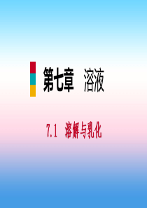 九年级化学下册 第七章 溶液 7.1 溶解与乳化 第2课时 乳化及溶解时的热现象同步课件 （新版）粤