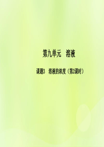 九年级化学下册 第九单元 溶液 课题3 溶液的浓度（第2课时）高效课堂课件 （新版）新人教版