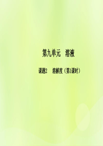 九年级化学下册 第九单元 溶液 课题2 溶解度（第1课时）高效课堂课件 （新版）新人教版