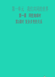 九年级道德与法治下册 第一单元 我们共同的世界 第一课 同住地球村 第2框 复杂多变的关系习题课件 