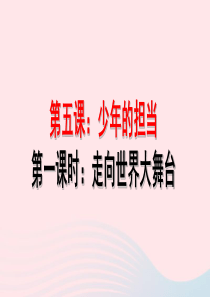 九年级道德与法治下册 第三单元 走向未来的少年 第五课 少年的担当 第1框走向世界大舞台课件3 新人