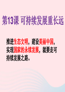 九年级道德与法治下册 第六单元 关注国家科学发展 第13课 可持续发展重长远 第1框绿水青山就是金山