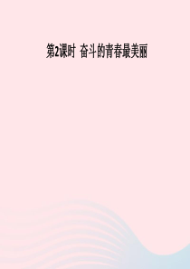 九年级道德与法治下册 第八单元 放飞理想 拥抱明天 8.2 飞翔吧，青春 第2框 奋斗的青春最美丽习