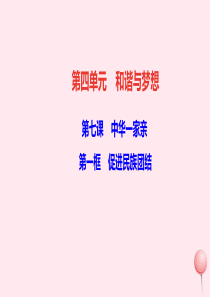 九年级道德与法治上册 第四单元 和谐与梦想 第七课 第一框 促进民族团结习题课件 新人教版