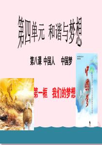 九年级道德与法治上册 第四单元 和谐与梦想 第八课 中国人中国梦 第1框 我们的梦想课件 新人教版