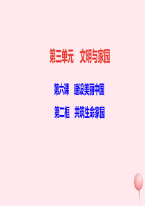 九年级道德与法治上册 第三单元 文明与家园 第六课 建设美丽中国第二框 共筑生命家园习题课件 新人教