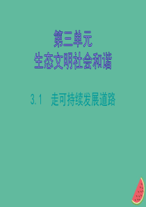 九年级道德与法治上册 第三单元 生态文明 社会和谐 3.1 走可持续发展道路课件 粤教版