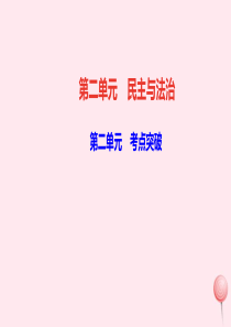 九年级道德与法治上册 第二单元 民主与法治考点突破习题课件 新人教版