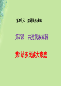 九年级道德与法治上册 第4单元 熔铸民族魂魄 第7课 共建民族家园 第1框 多民族大家庭课件 北师大