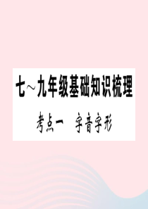 江西省2020春九年级语文下册 七-九年级基础知识梳理 考点一 字音字形习题课件 新人教版