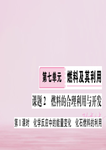 江西省2018年秋九年级化学上册 第七单元 燃料及其利用 课题2 燃料的合理利用与开发 第1课时 化