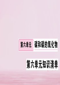 江西省2018年秋九年级化学上册 第六单元 碳和碳的氧化物知识清单练习课件 （新版）新人教版