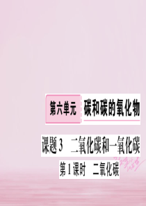 江西省2018年秋九年级化学上册 第六单元 碳和碳的氧化物 课题3 二氧化碳和一氧化碳 第1课时 二