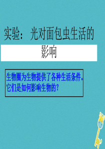 吉林省长春市七年级生物上册 第一单元 第二章 生物圈是所有生物的家实验《光对面包虫生活的影响》课件 