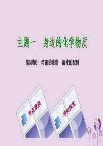 湖南省2018年中考化学复习 主题一 身边的化学物质 第5课时 溶液的浓度 溶液的配制课件