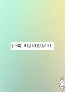 河南省2018年秋九年级化学下册 第十一单元 盐 化肥 课题1 生活中常见的盐 第2课时 碳酸盐及碳