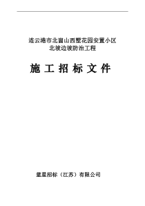 连云港市西墅花园北坡边坡防治工程招标文件