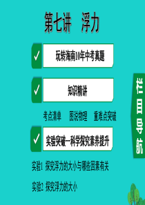 海南省2020年中考物理一轮复习 考点通关 第七讲 浮力课件