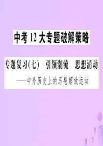 广西2019年中考历史总复习 专题复习（七）引领潮流 思想涌动课件 新人教版