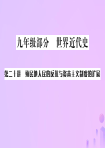 广西2019年中考历史总复习 第二十讲 殖民地人民的反抗与资本主文制度的扩展课件 新人教版