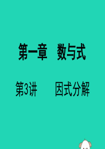 广东省深圳市2019届中考数学复习 第一章 数与式 第3课时 因式分解课件