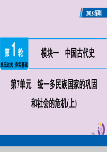 广东省深圳市2018年中考历史总复习 第1轮 单元过关 夯实基础 模块一 中国古代史 第7单元 统一