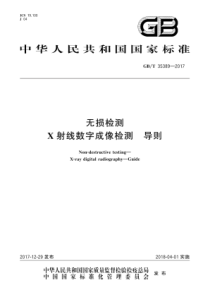 GBT 35389-2017 无损检测 X射线数字成像检测 导则