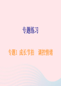 广东省2019年中考道德与法治总复习 专题突破1 成长节拍 调控情绪课件