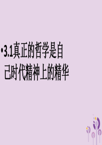 高中政治 3.1 真正的哲学都是自己时代精神上的精华课件 新人教版必修4