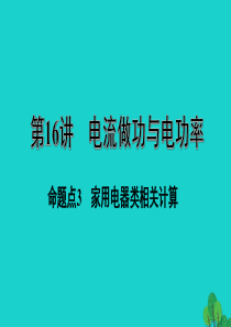 福建省2020年中考物理一轮复习 基础考点一遍过 第16讲 电流做功与电功率 命题点3 家用电器类相