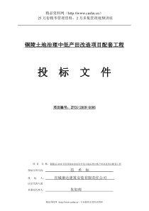 铜陵土地治理中低产田改造项目配套工程投标文件