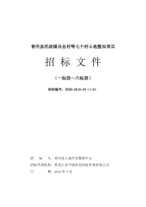 青冈县民政镇乐业村等七个村土地整治项目土地整理施工1-6招标文件